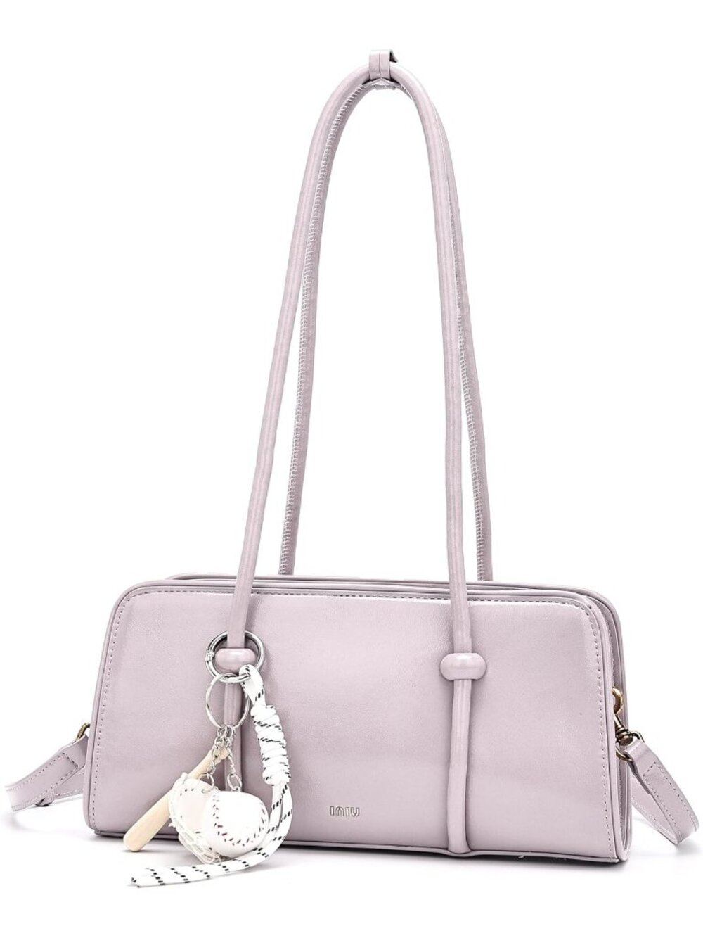 Women's Light Purple Multi Pocket Spacious Handle Purse Crossbody Shoulder Bag